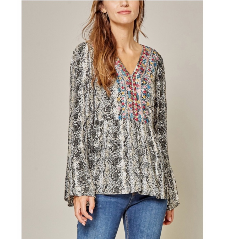 embroidered babydoll top